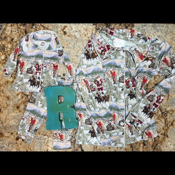 KIDS COWBOY Santa Christmas Pajamas / Family PJs - Picture 9 of 12